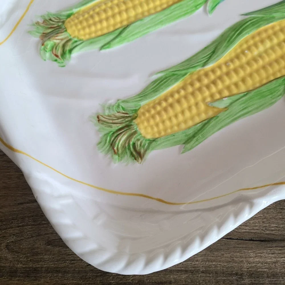Vintage ceramic plate for corn. Made in Japan. - Picture 2 of 7
